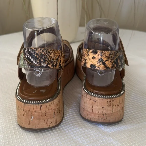 FRANCO SARTO Platform Wedge Sandals, Velcro Strap. Women's Size 8M - Picture 5 of 9